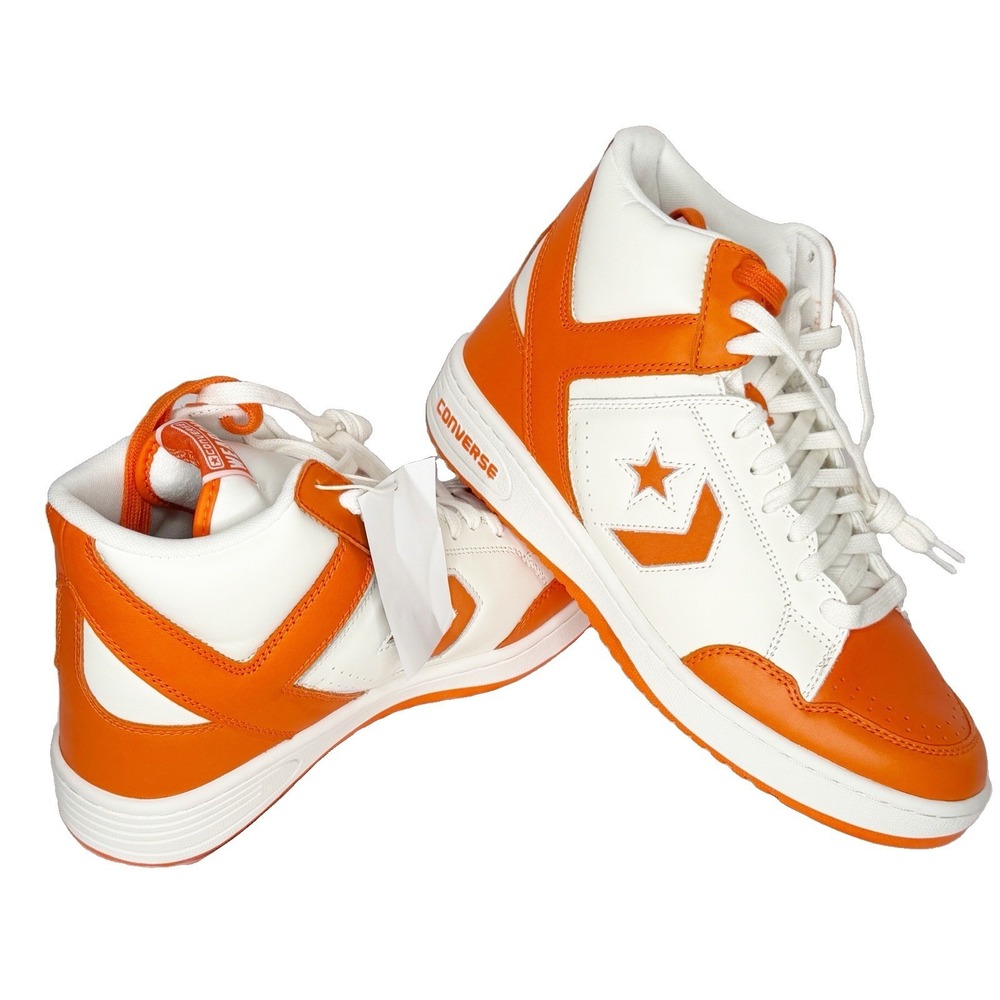 Converse Weapon Mid Orange/White Sneaker Mens Size 12 New A11956C Tennessee